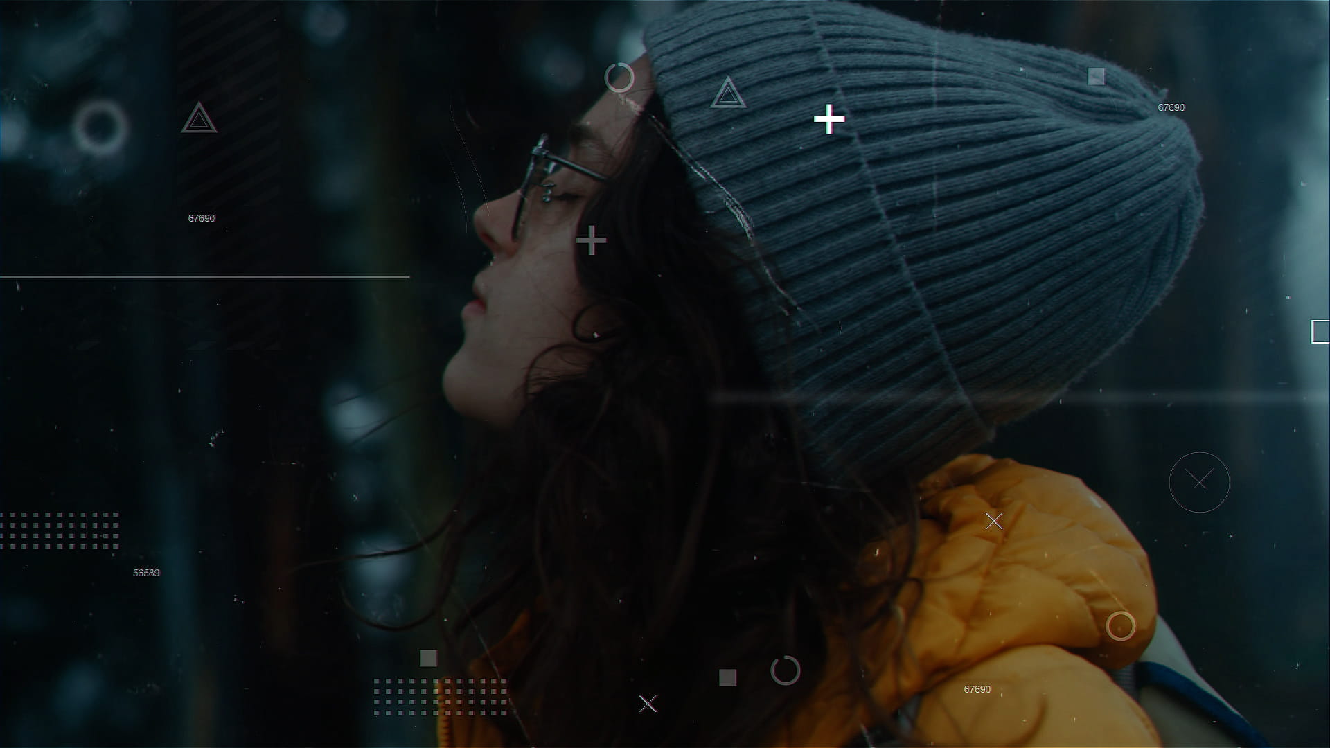 Portrait of woman smelling fresh air